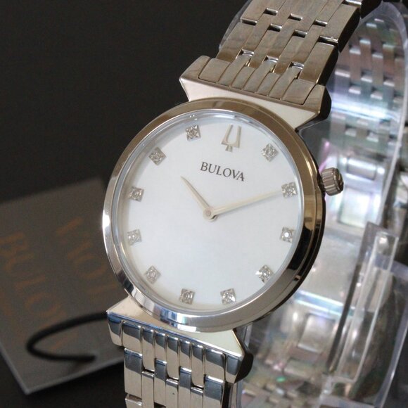 Bulova Ladies Regatta Quartz Watch MOP Dial 11 Diamond Indicese Classic 2 Hander - Picture 7 of 13